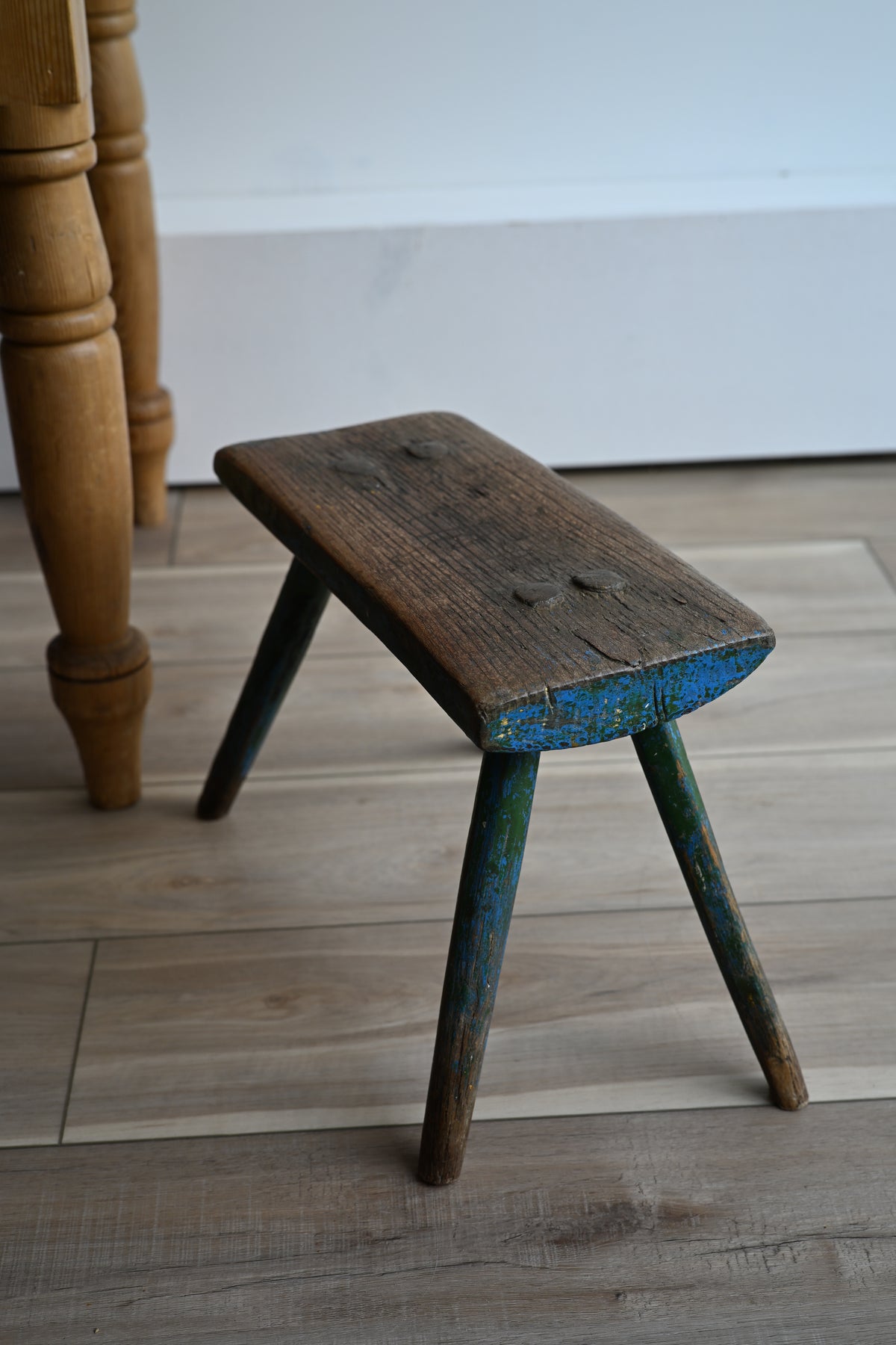 Antique English Kindling Cutting Stool