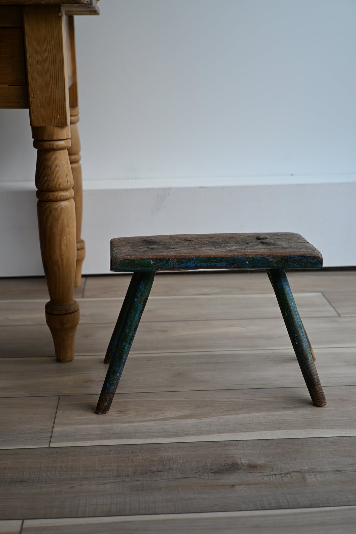 Antique English Kindling Cutting Stool