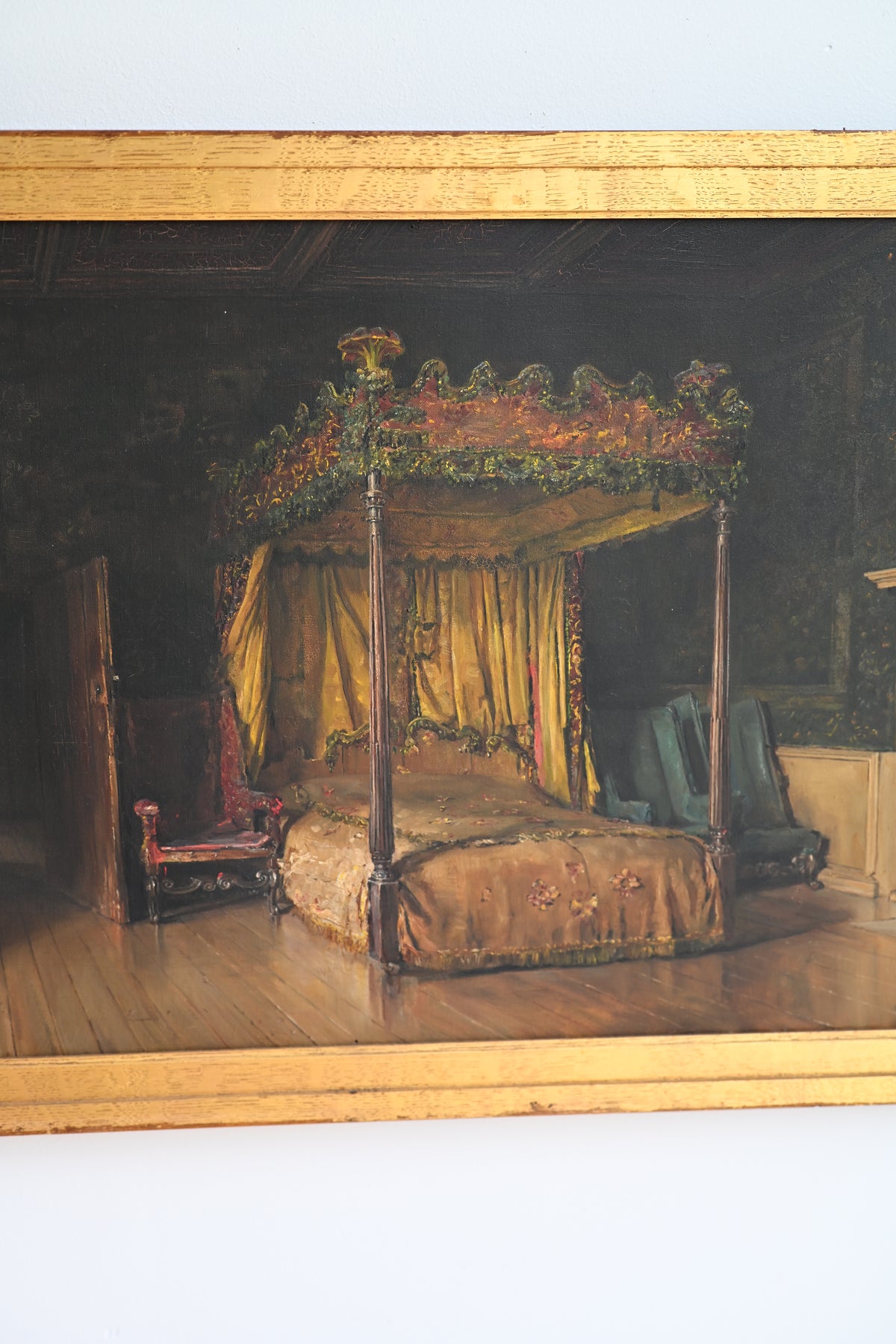 Mary, Queen of Scots Bedroom, Holyroodhouse Oil on Canvas Signed C M Woods