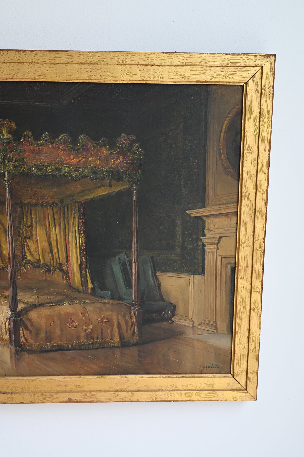 Mary, Queen of Scots Bedroom, Holyroodhouse Oil on Canvas Signed C M Woods
