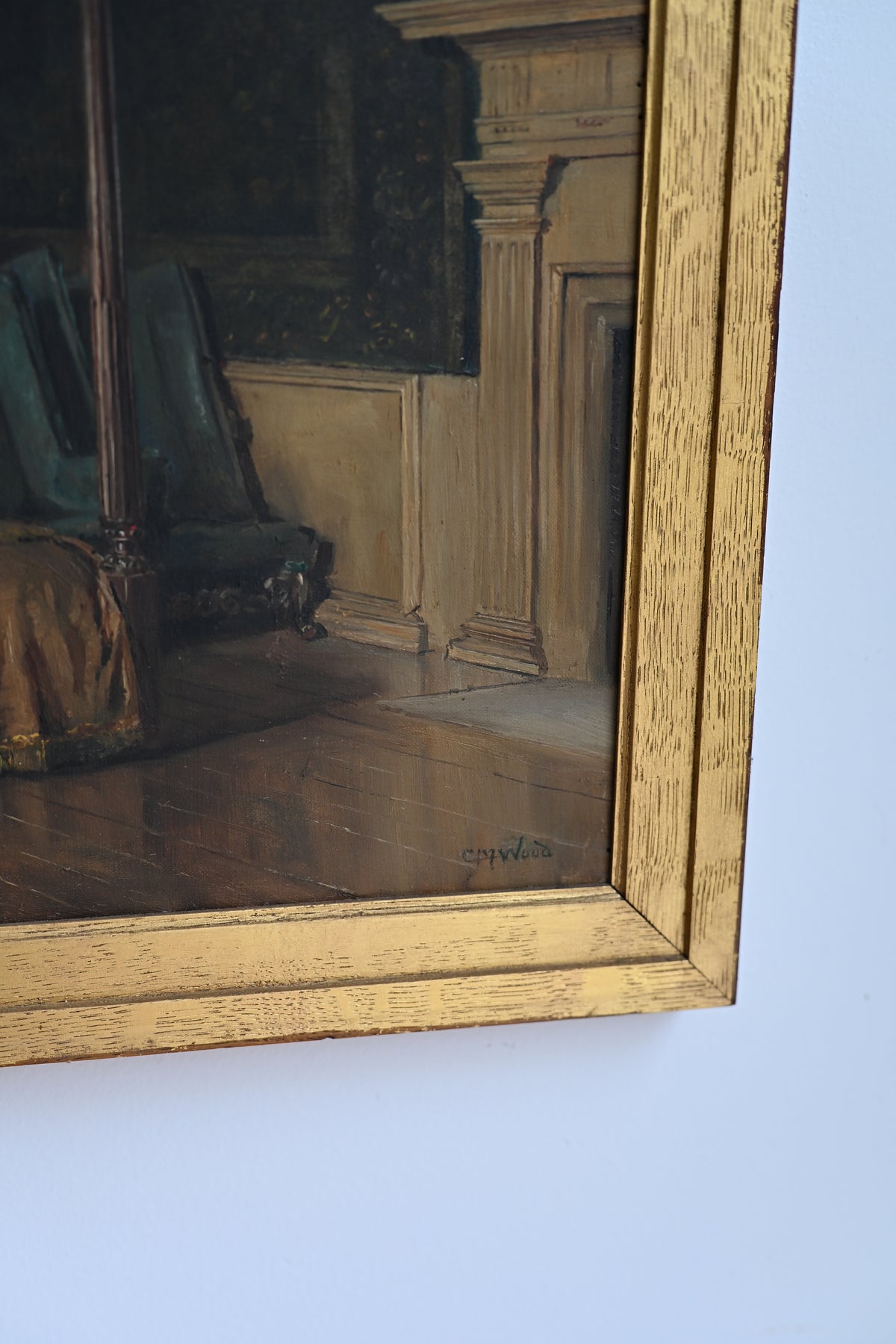 Mary, Queen of Scots Bedroom, Holyroodhouse Oil on Canvas Signed C M Woods